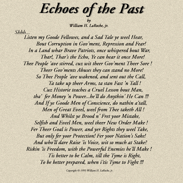 Echoes of the Past by William H. LaRoche,jr.